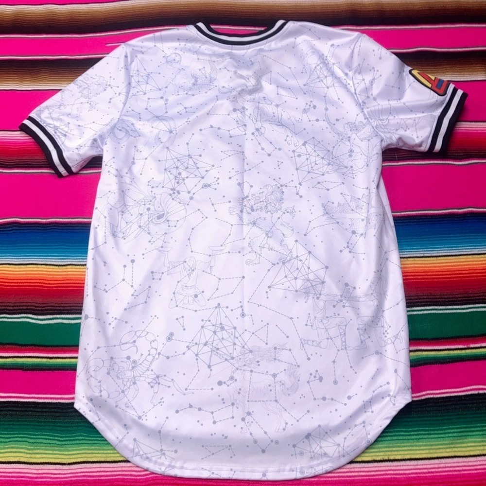 2017-18 Black Pyramid Jersey Shirt Men's L White Chris Brown Embroidered AOP0 - Picture 2 of 8